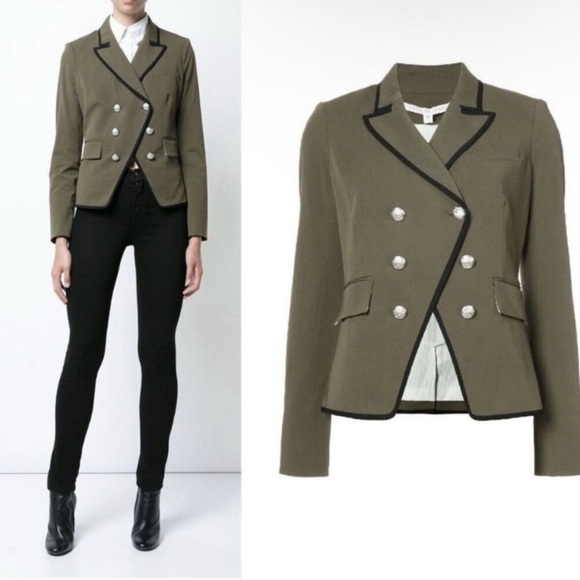 Perfect Veronica Beard cutaway Dickey blazer/jacket, size 6 in Army Green - Picture 2 of 9